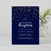 Invitation En Aluminium Gold Confetti|Marine Wedding Réception Only Gold (Debout devant)