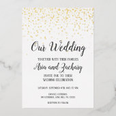 Invitation En Aluminium Gold Confetti Notre Mariage (Recto)