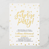 Invitation En Aluminium Gold Confetti Surprise Retraite Party Foil Invit (Recto)