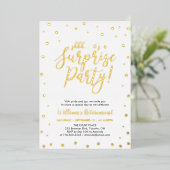 Invitation En Aluminium Gold Confetti Surprise Retraite Party Foil Invit (Debout devant)