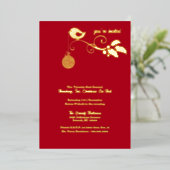 Invitation En Aluminium Gold de la fête de vacances d'entreprise (Debout devant)