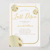 Invitation En Aluminium Gold Dernier Disco Bachelorette Party Foil Invitat (Recto)