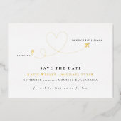 Invitation En Aluminium Gold Destination Wedding Enregistrer la date (Recto)