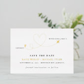 Invitation En Aluminium Gold Destination Wedding Enregistrer la date (Debout devant)