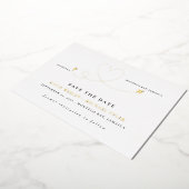 Invitation En Aluminium Gold Destination Wedding Enregistrer la date (Rotation)