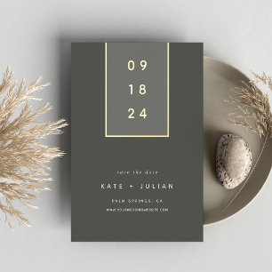 Invitation En Aluminium Gold Drop   Modern Minimal Foil Save the Date Card