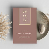 Invitation En Aluminium Gold Drop | Modern Minimal Foil Save the Date Card