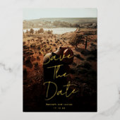 Invitation En Aluminium Gold Ecrit personnalisé QR Code photo Enregistrer  (Devant)