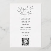 Invitation En Aluminium Gold Ecrit personnalisé QR Code photo Enregistrer  (Verso)