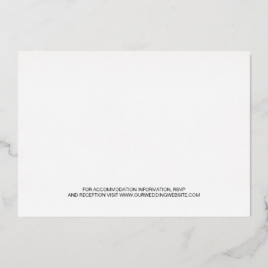 Invitation En Aluminium Gold Elegant Script Texte superposition Mariage ph (Verso)