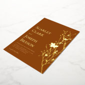 Invitation En Aluminium Gold Floral Green Fall Terracotta Mariage Real (Rotation)