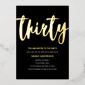 Invitation En Aluminium Gold Foil 30e fête d'anniversaire (Recto)
