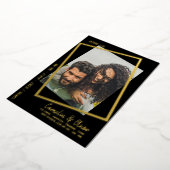 Invitation En Aluminium GOLD FOIL Black PHOTO Mariage QR Code Driving Foi (Rotation)