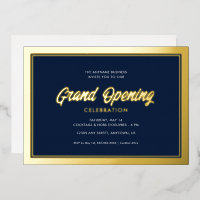 Gold Foil Calligraphie Blue Grand Ouverture