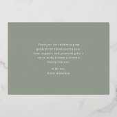 Invitation En Aluminium Gold Foil Calligraphie Graduation Merci photo (Verso)