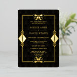 Invitation En Aluminium GOLD FOIL Casino Royale Las Vegas Poker Mariage<br><div class="desc">Unique Casino Royale, VRAI OR FOIL conception de carte. Il affiche un style Art déco vintage, un cadre hollywoodien des années 20 avec un faux film d'or Fleur-de-lis, sur un arrière - plan motif Art déco noir doré. Des termes spéciaux sont utilisés comme dans le jeu de poker. Sur le...</div>