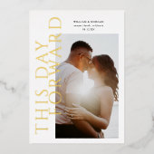 Invitation En Aluminium Gold Foil ce jour Mariage avancé Enregistrer la da (Recto)