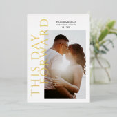 Invitation En Aluminium Gold Foil ce jour Mariage avancé Enregistrer la da (Debout devant)