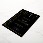 Invitation En Aluminium Gold Foil Cinquante et fabuleux 50e anniversaire f (Rotation)