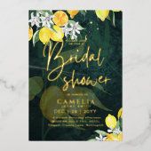 Invitation En Aluminium Gold Foil Citron Zest FÊTE DES MARIÉES QR Code (Recto)