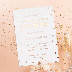 Invitation En Aluminium Gold Foil Confetti Bachelorette