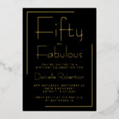 Invitation En Aluminium Gold Foil Fifty and Fabulous 50th Birthday Party (Recto)