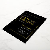Invitation En Aluminium Gold Foil Fifty and Fabulous 50th Birthday Party (Rotation)