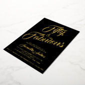 Invitation En Aluminium Gold Foil Fifty and Fabulous Script 50th Birthday  (Rotation)