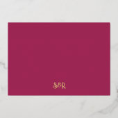 Invitation En Aluminium Gold Foil Floral Marigold Indien Enregistrer La Da (Verso)