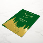 Invitation En Aluminium Gold Foil Green Pine Tree Noël (Rotation)