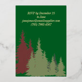 Invitation En Aluminium Gold Foil Green Pine Tree Noël (Verso)