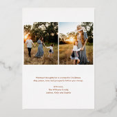 Invitation En Aluminium Gold Foil Happy Holidays Photo Christmas Card (Verso)