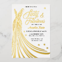 Gold Foil Luxury Gown 60e Anniversaire Fête Real