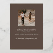Invitation En Aluminium Gold Foil Mariage moderne Enregistrer la date (Verso)