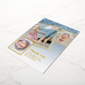 Invitation En Aluminium Gold Foil MERCI photo Collage moderne QR CODE (Rotation)