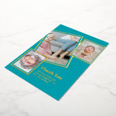 Invitation En Aluminium Gold Foil MERCI photo Collage moderne QR CODE (Rotation)