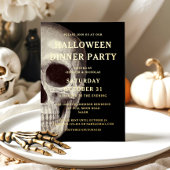 Invitation En Aluminium Gold Foil mort crâne Halloween Dîner