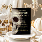 Invitation En Aluminium Gold Foil mort crâne Halloween Dîner