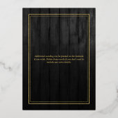 Invitation En Aluminium Gold Foil Name - Black, Gold Quinceañera Invite (Verso)