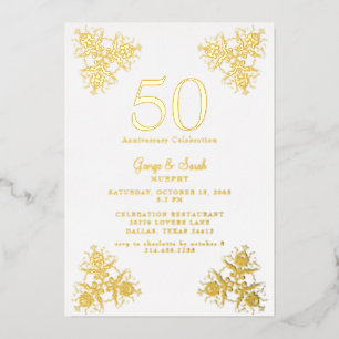 Invitation En Aluminium Gold Foil Nous faisons toujours la fête de l'anniv