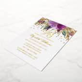 Invitation En Aluminium GOLD FOIL Parties scintillant florale Améthyste 90 (Rotation)