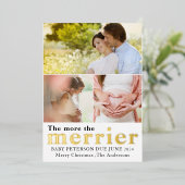 Invitation En Aluminium Gold Foil Plus Les Photos De Grossesse Les Plus Me (Debout devant)