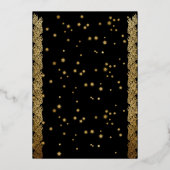 Invitation En Aluminium Gold Foil Sparkings Joyeux Noël Party Black (Verso)