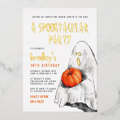 Invitation En Aluminium Gold Foil Spooktacular Halloween fête d'anniversai (Recto)