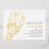 Invitation En Aluminium Gold Foil Summer Lobster Bake Party (Recto)
