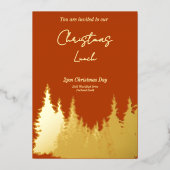 Invitation En Aluminium Gold Foil Terracotta Pine Tree Noël (Recto)