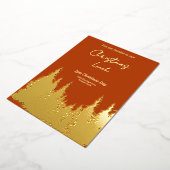 Invitation En Aluminium Gold Foil Terracotta Pine Tree Noël (Rotation)