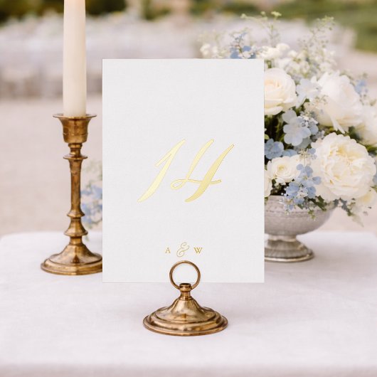 Invitation En Aluminium Gold Foil Wedding Table Numbers 1–29 
