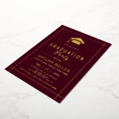 Invitation En Aluminium Gold graduation cap Class Of 2026 burgundy (Rotation)