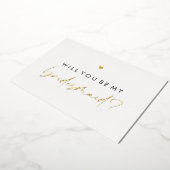 Invitation En Aluminium Gold Heart Tu Seras Ma Servante D'Accueil (Rotation)